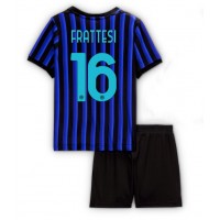 Inter Milan Davide Frattesi #16 Domáci Detský futbalový dres 2025-26 Krátky Rukáv (+ trenírky)